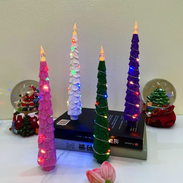 SALG! Elektroniske lys til juletre | LED-lys med lang stamme og fjernkontroll, *3 interne lysmodeller* Fjernkontrollmodell Remote c Remote control model 3 internal light-up models