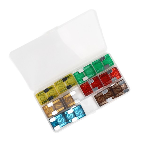 Bilsikringssæt - 24 stk. med opbevaringsboks, zinklegering - Inkluderer 20A, 30A, 40A, 50A, 60A, 70A bilsikringer