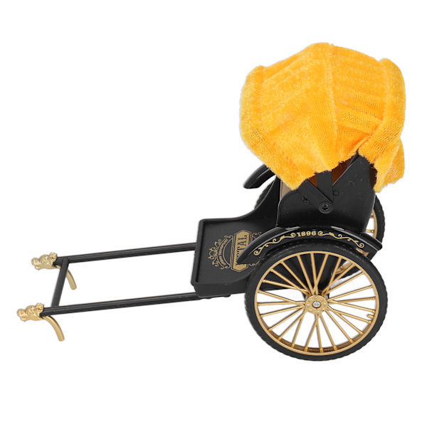 Retro Rickshaw Modell Utsøkte Detaljer Nostalgisk Legering Simulering Rickshaw Leketøy Rickshaw Dekorasjon for Samling Gull