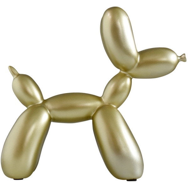 Golden Balloon Dog Sculpture, Wall Art Hyll Decoration, Collectible Animal Dog Statue, Lämplig för hemmakontor, bibliotek, skrivbordsdekoration