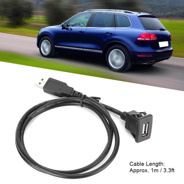 USB 2.0 Dashboard Adapterkabel 2 Port Audio Forlængerkabel til Bil Motorcykel