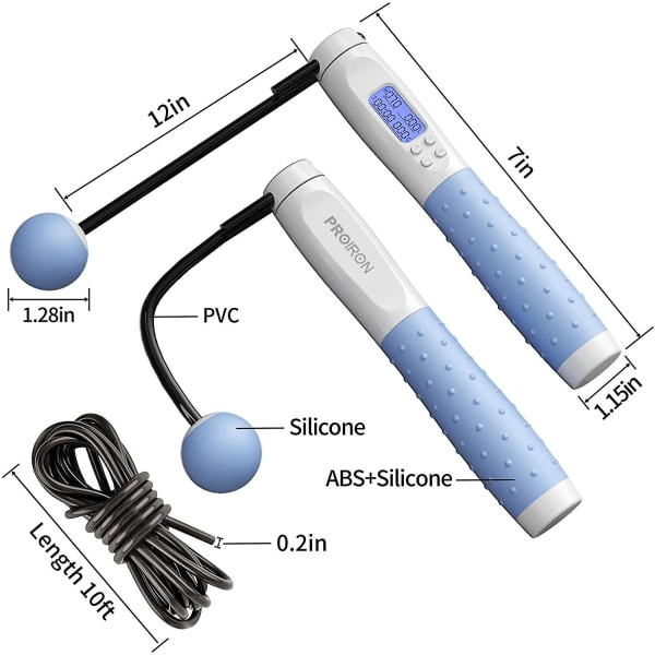 Smart elektronisk sjippetov (lyseblå),