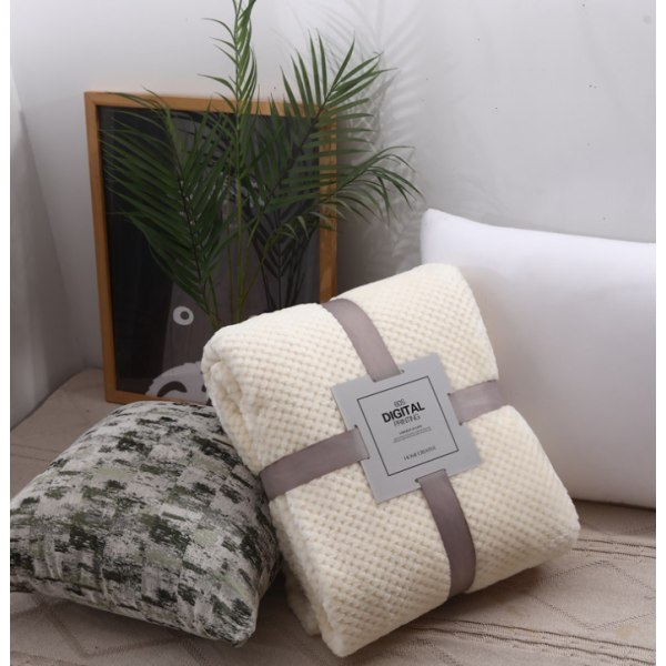 Smedetæppe, fleecetæppe, fuzzy tæppe, plystæppe, plaidæppe til seng (120*200 cm)