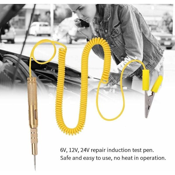 Circuit Tester Pen, Auto Car Vehicle Circuit Tester DC 6V 12V 24V Bulb Voltage Tester Pen Gul
