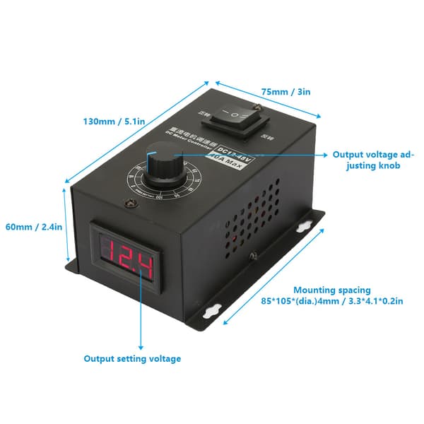 12V til 48V 40A Elektrisk Hastighedsregulator til Børstemotorer
