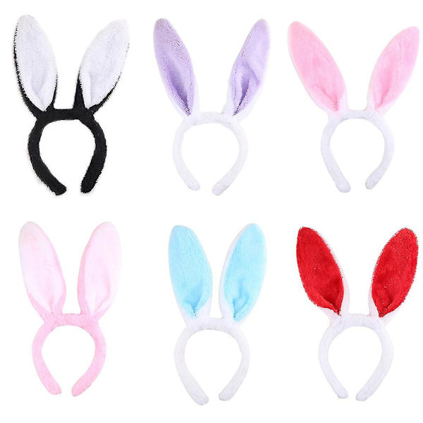 Tecknad plysch pannband Bunny Ears Hårband påsk jul Pink