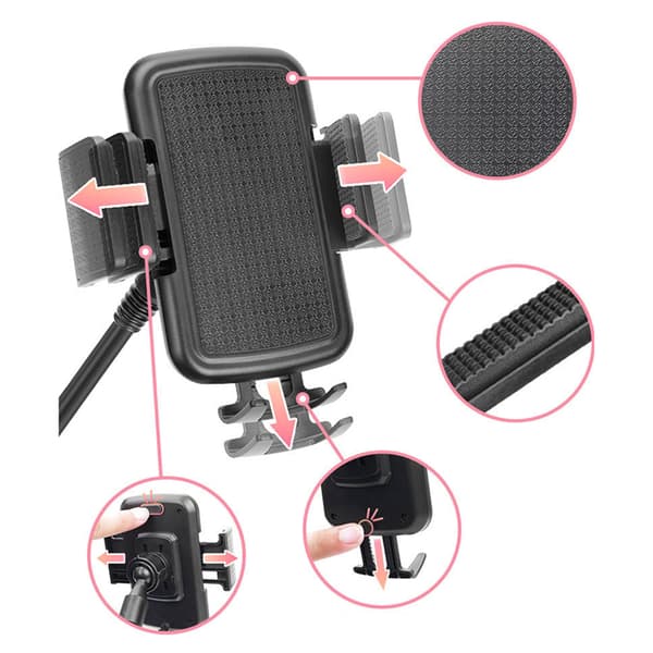 2 i 1 Koppholder Ekspander Adapter Telefonholder Multifunksjonell Koppholder Utvider Roterbar Justerbar Bilkoppholder