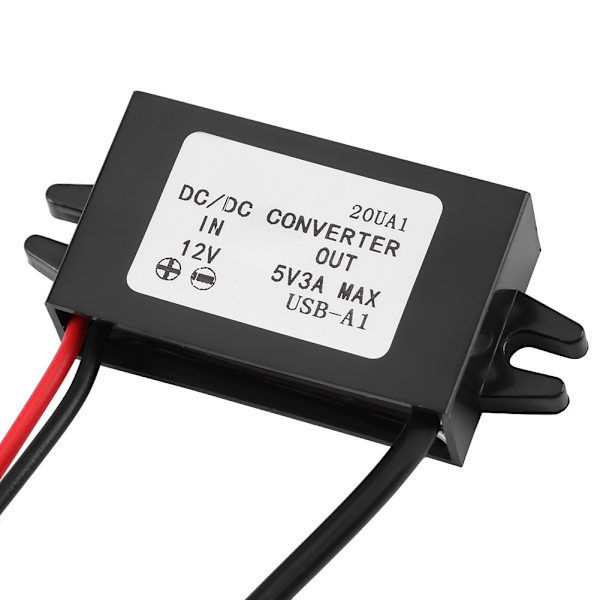 12V till 5V 3A Bil USB Nedtrappningsomvandlare Panelmontering
