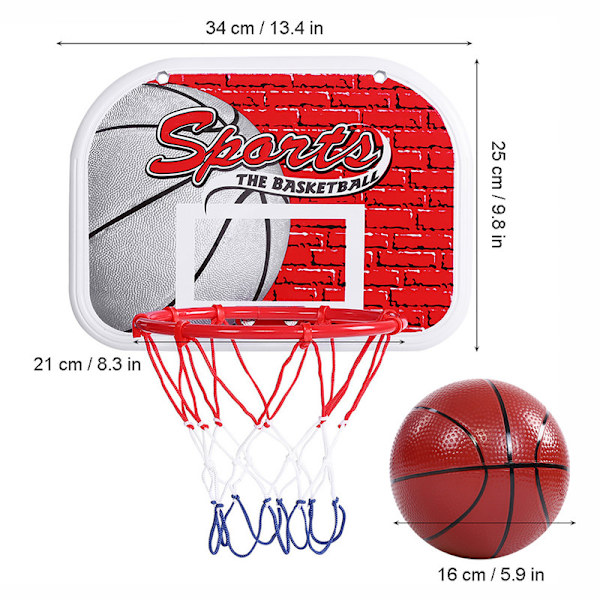 Barnas hengende basketballstativ, enkel montering uten boring S (1 stk)