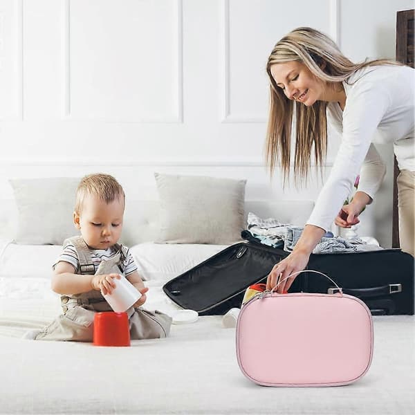 Brystpumpeopbevaring til håndbrystpumper, bærbar brystpumpepose til Momcozy/Willow/Eufy/Security/Mede Rosa lila