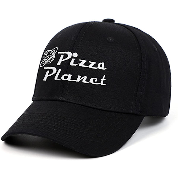 Pizza Planet Hattu Lippalakki cap isähattu säädettävä puuvillainen aikuisten urheiluhattu Unisex, musta-1