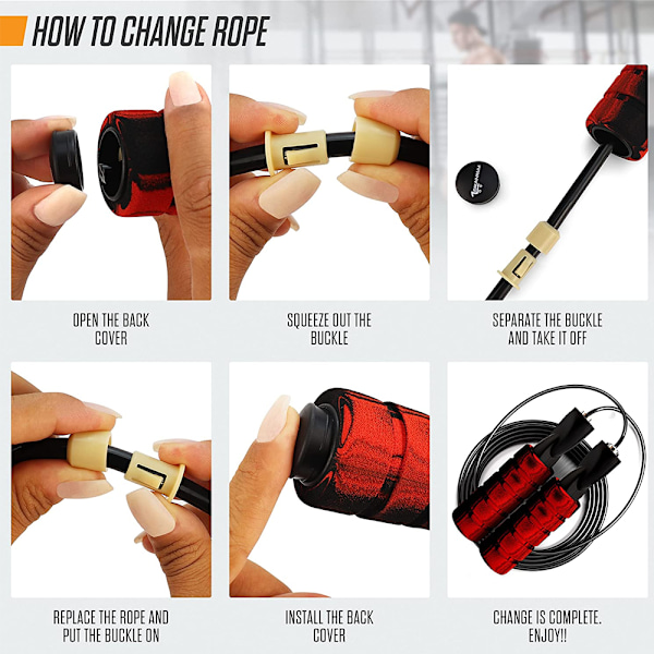 Viktad hopprep No Line Speed ​​Rope For Fitness Workout for graffiti red red ball
