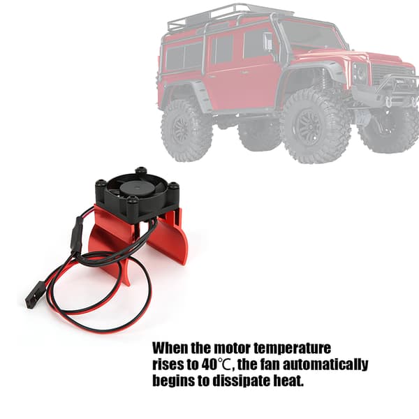 Motor Køleplade Køleventilator 1/10 RC Bilmodel Tilbehør Passer til Traxxas TRX-4 Rød