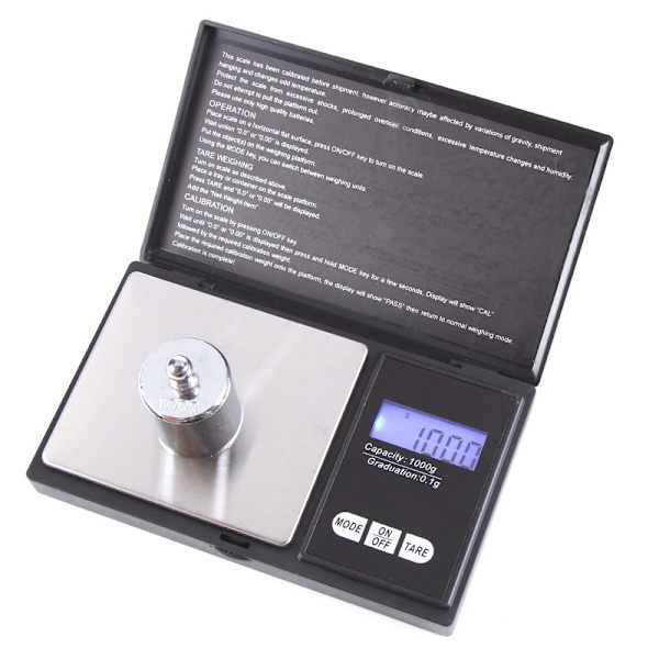 Elektronisk smykkehusholdningsvægt 0,01 g højpræcisionsvægt (500 g/0,01 g sort),