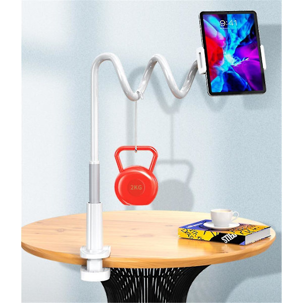 Lazy Bracket Flexibel Arm Tabletter Och Mobiltelefon Mount Plain white