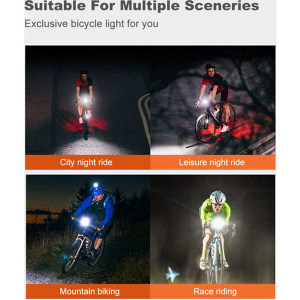 cykelstrålkastare med bakljus