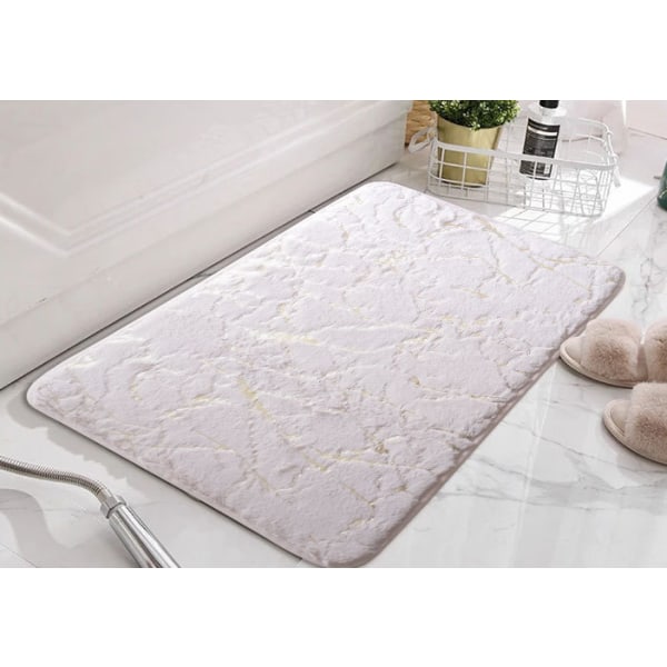 Bad, kjøkken, WC, sklisikre absorberende matte, marmormønster gulvmatte, trinnmatte, rosa, 40*60cm,