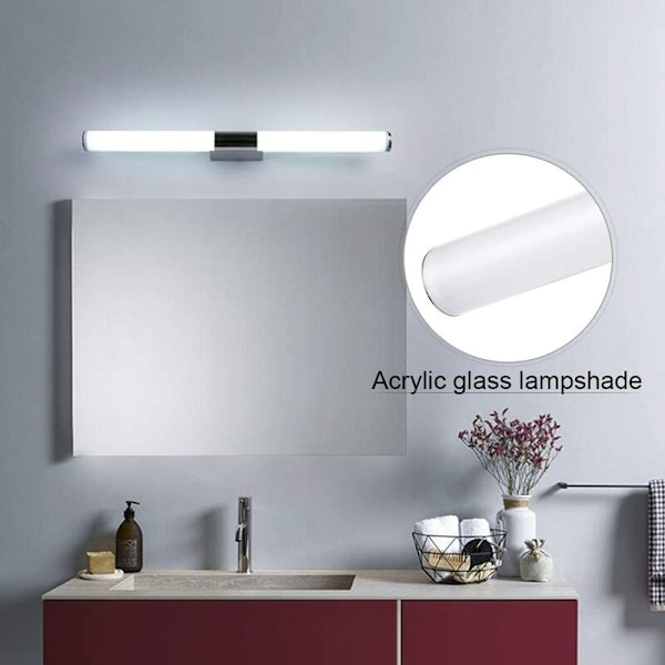 Badeværelsesspejl Væglampe Badeværelsesloftslampe Krom Makeup Lampe Gratis Boring Installation Badeværelse LED Spejl Fron