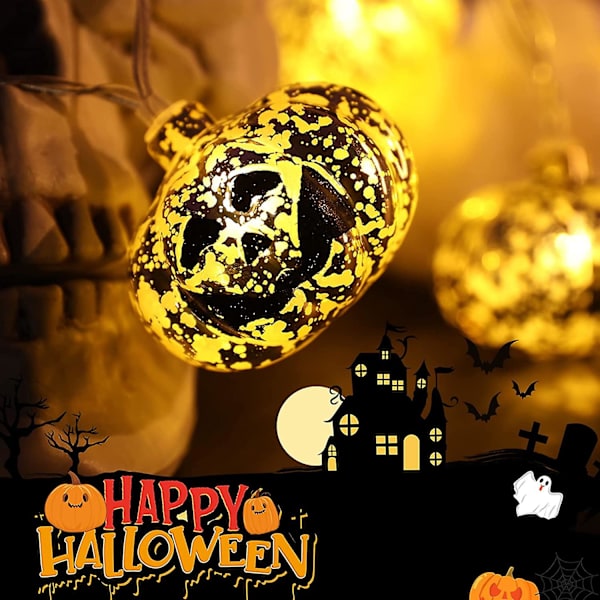 2,5 m, 20 Led vanntette gresskarspyd Halloween-dekorasjon