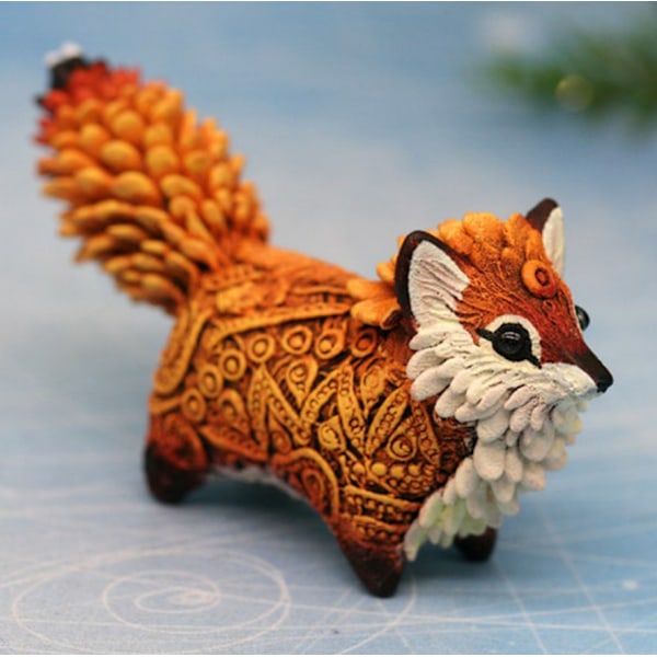 Ny Xiuzhenke Totem Kärlek Räv Harts Hantverk Dekorationer Skrivbordsdekorationer Julklappar (Söt Fox Totem)