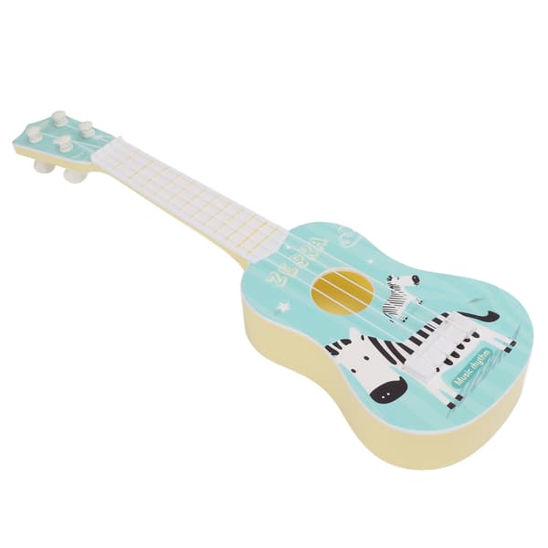 Blå Plast Ukulele Leksaksgitarr 4 Strängar Musikinstrument för Barn