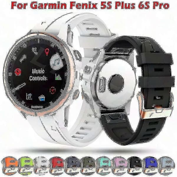 Garmin Fenix 5s Plus 6s Pro erstatningsrem - 20 mm silikone smartwatch-rem Red