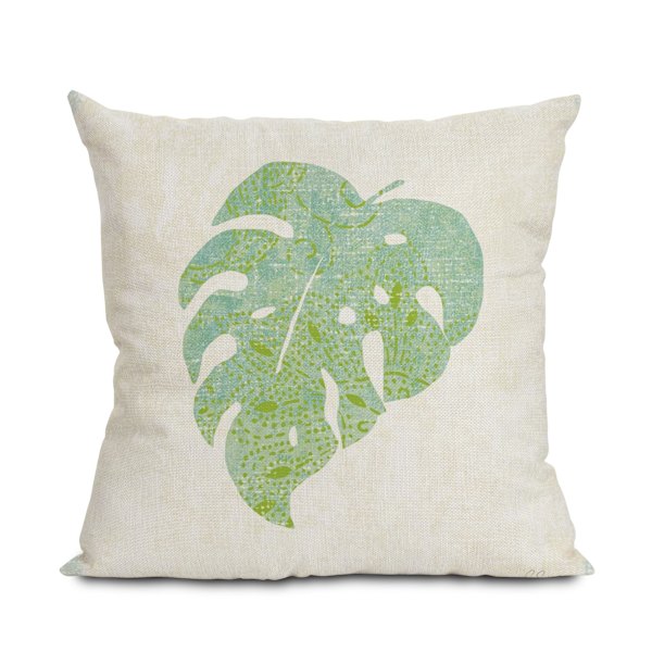 Akvarelli Retro Tropical Leaves Tyyny Tyyny Sohva Tyyny Auto Selkänoja Pellava tyynyliina (tyynyn ydin ei sisälly hintaan), 45*45cm,