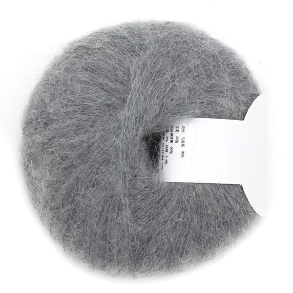 Blød Mohair Pashmina Strikkegarn Lysegrå
