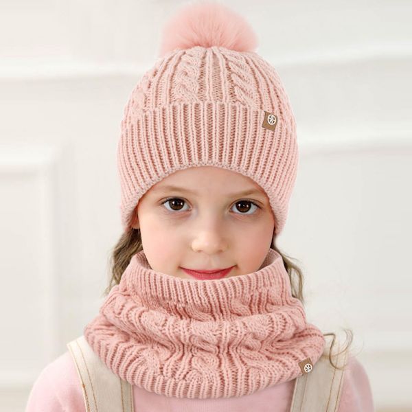 Barn Vinter Hatt Handskar Scarf Set, Girls Toddler Hats color-5