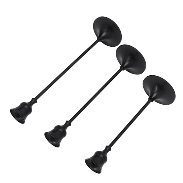 Retro Ljusstake i Metall: Eleganta Svarta Koniska Ljusstakar för Bords- och Spisdekoration