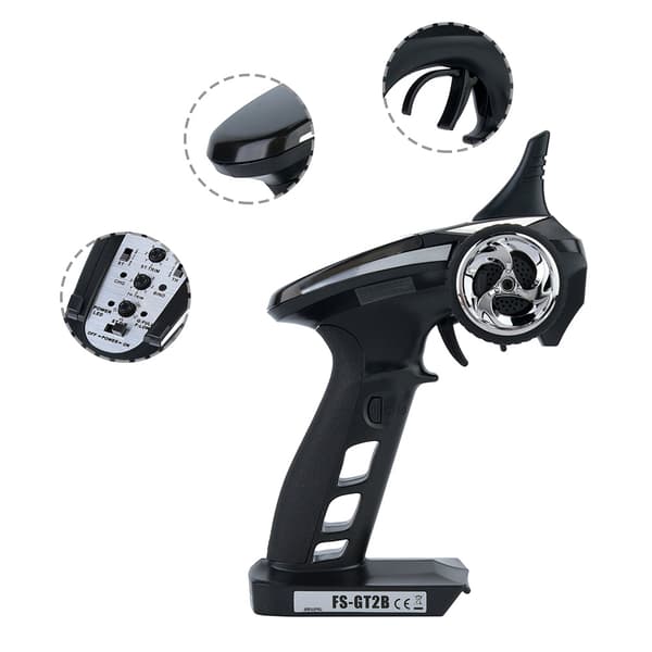 Flysky FS GT2B 2.4G 3CH LED-sender og mottaker for RC-bilbåtmodell