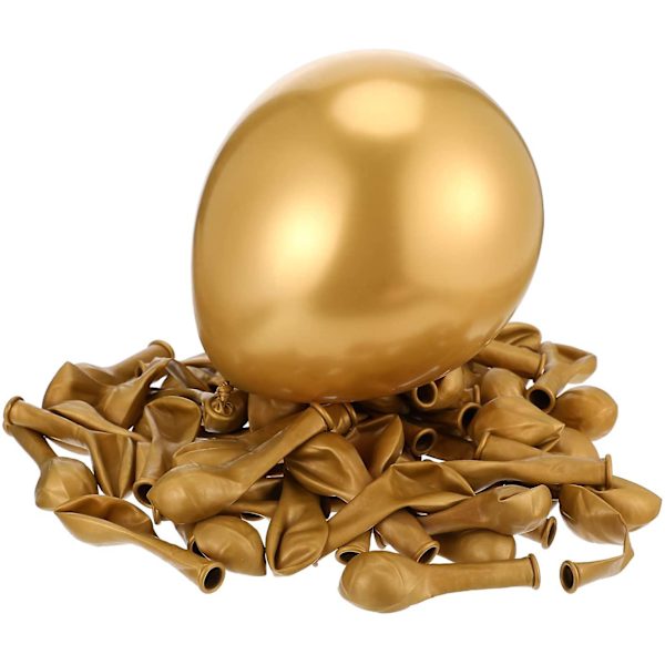 5 tum tjock metallfärgad rund ballong * 100 märkes guld,