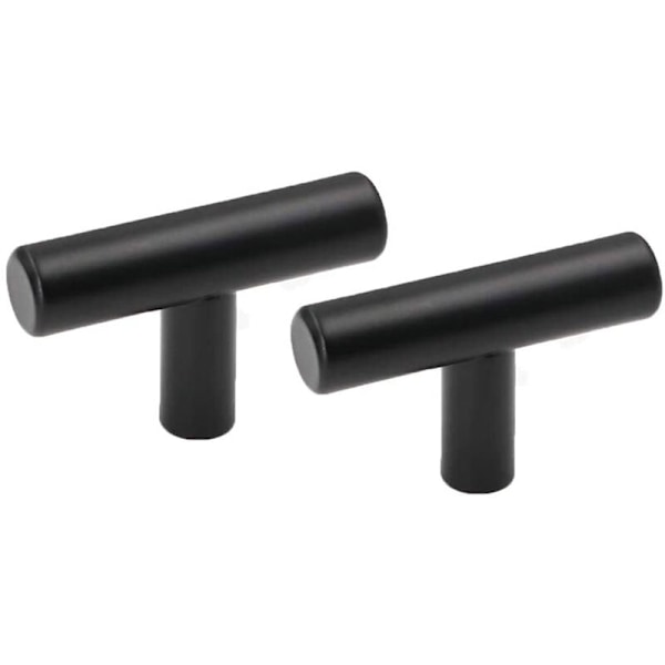 Set med 10 Skåpknopp Dörr T Bar Stick Lådor, Rostfritt stål Knopp Skåpdörr Sovrum Köksmöbler Svart - T
