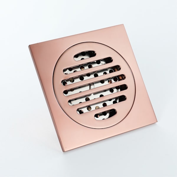 Gulvafløb Rose Gold Deodorant Usynligt gulvafløb (firkantet rundt 10*10 cm),