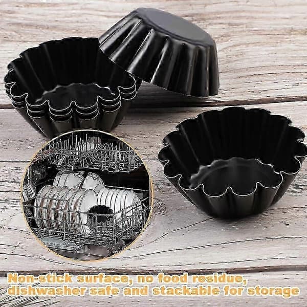 Mini Tartelettformar, 12-pack, 6,35 cm kolstål non-stick bakformar