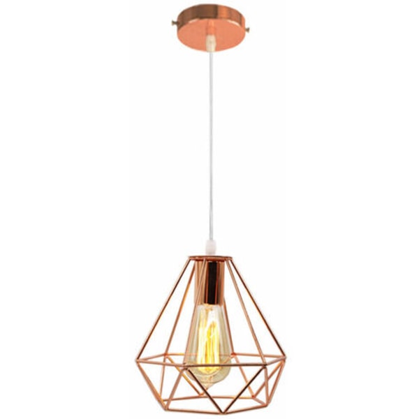 Metall diamantform anheng lysekrone Moderne E27 taklampe for soverom Stue Bar Rose - Rose Gold