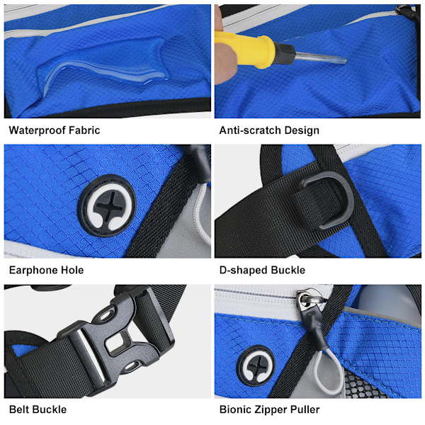 Justerbar Vattentät Reflex Midjeväska för Vattenflaskor - Crossbody eller Axelremsväska