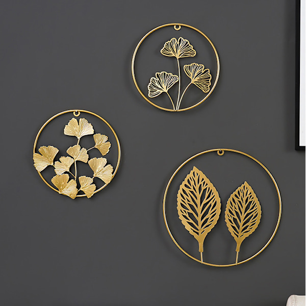 Nordic ginkgo blad stue vægophæng vægdekoration vægdekoration guld , skildpadde blad 28,5*28,5cm,