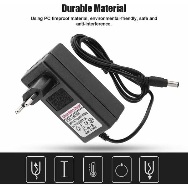 Litiumjonbatteri strömadapter, AC 100-240V DC 21V 2A ersättningsladdare..DEBUNS