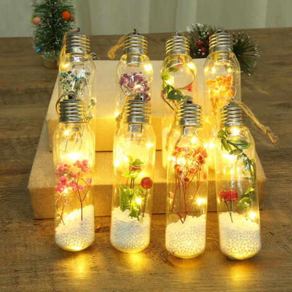 14 pakke klare LED julekuler hengende ornament for juletre, bursdag, bryllupsfest