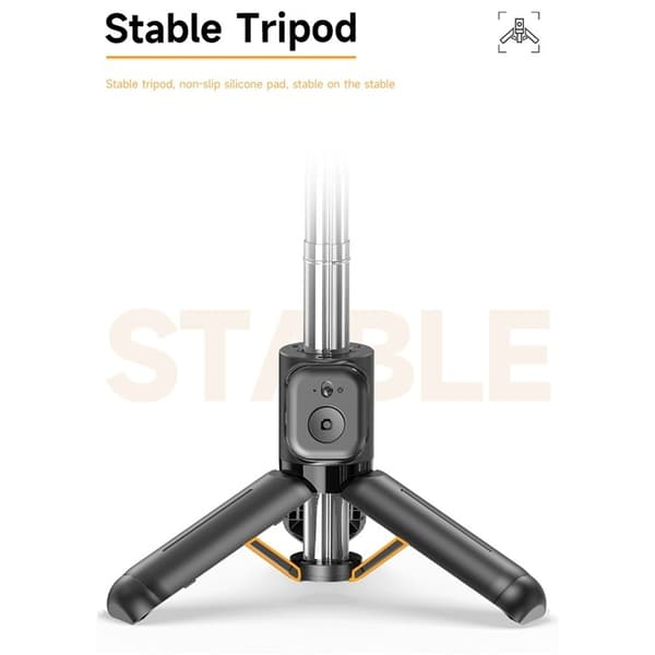Bluetooth-kompatibel Selfiestang Smarttelefon Bærbart Uttrekkbart Stativ Svart black