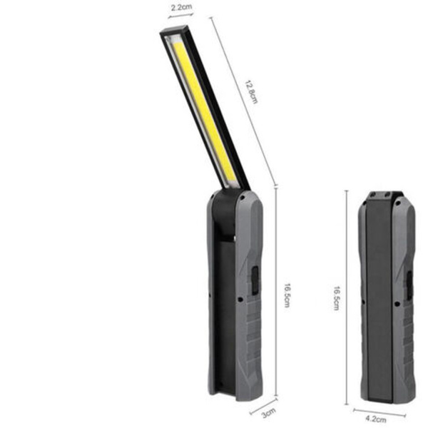 Genopladeligt Led arbejdslys, Guiseapue arbejdslys 5 tilstande Mekanisk lys Foldbar lommelygte med magnetisk base Inspicer