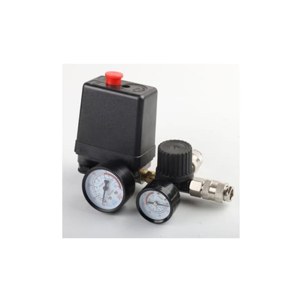 CHOYCLIT Luftkompressor Trykkbryter, Kompressor Trykkregulator med Manometer og Kontrollventil