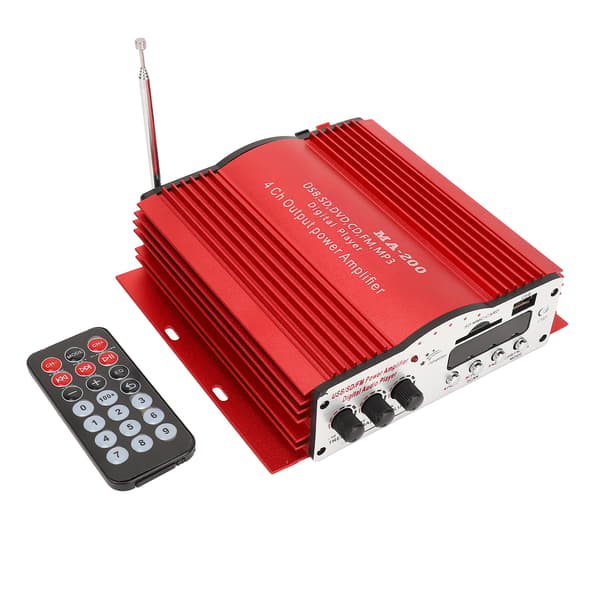 Digital Bil Lydforsterker 30W 4CH Stereo Effektforsterker MP3 MP4 DVD VCD FM USB Avspilling