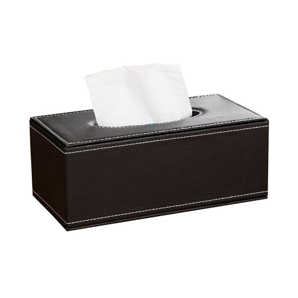 Mellansvart näsduk Läder Tissue Box,