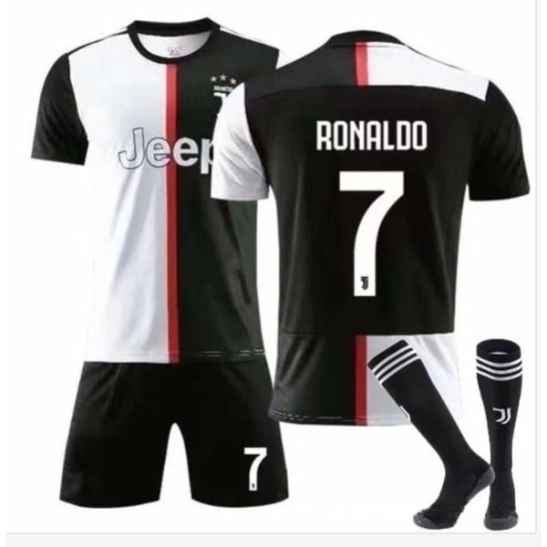Juventus Home Kit No.7 Ronaldo Jersey Kit For Kids Youth Herr L(175-180cm)