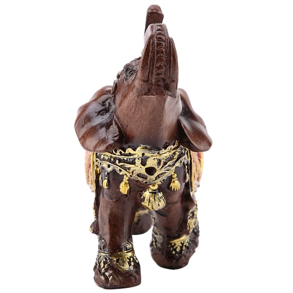 Heldig Træåre Elefant Statue Rigdom Figur Hjemmeindretning