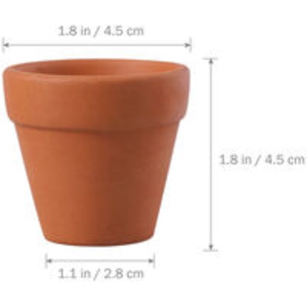10 pakke 4,5 cm jordsukkulent potte af ler med drænhul til indendørs og udendørs