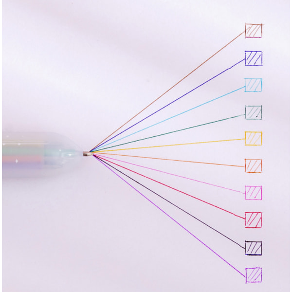 Sarjakuva sateenkaari yksisarvinen 10-värinen kuulakärkikynä opiskelija monitoimikynätili värikäs kynä (keltainen + sininen + violetti + vaaleanpunainen (1.0 pallotyyppi)),
