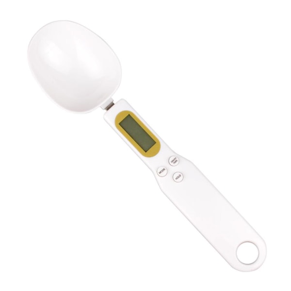 Vit 500g/0,1g bärbar liten köksvåg elektronisk våg 0,1g mätsked medicin pulver ingredienser ingredienser skedvåg mini present,